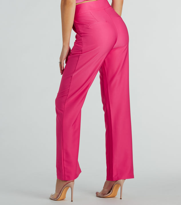 Straight leg trousers women's high-rise pants