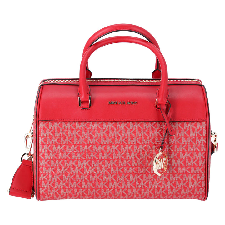 Michael Kors Red Duffle Bag MK Signature for Travel