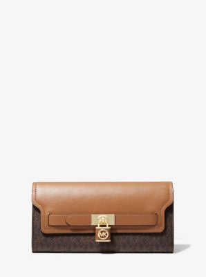 Michael Kors logo wallet in brown leather