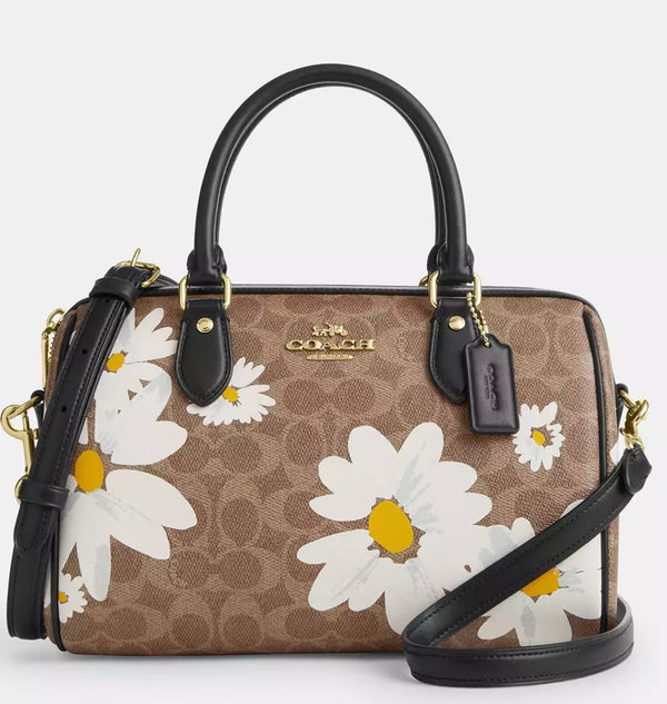 Coach Rowan Canvas Satchel Floral Print