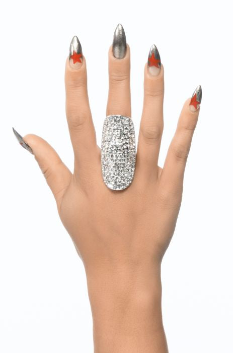 Suit Of Armor Rhinestone Cocktail Ring