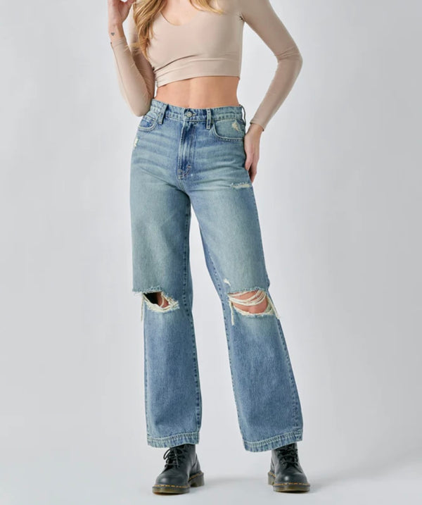 Hidden Vintage Pocket Jeans Flared Leg