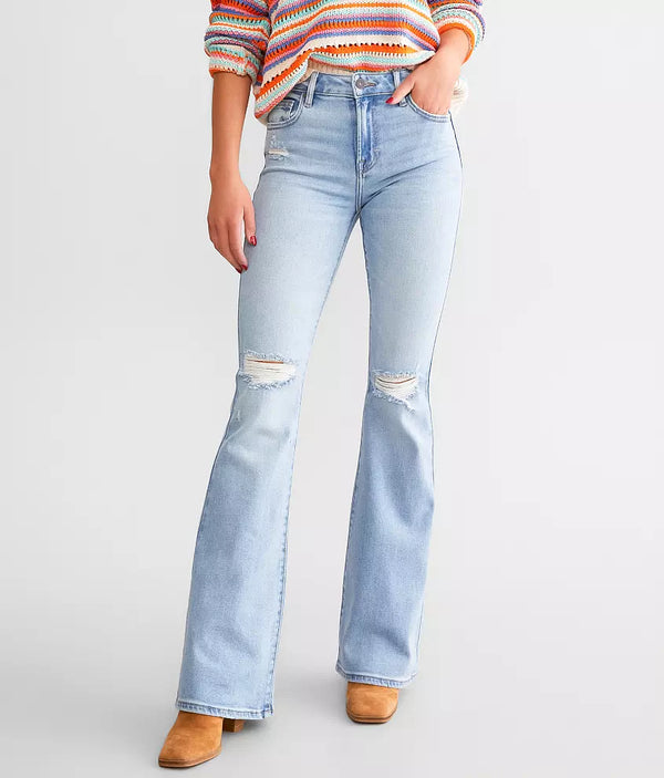 Hidden Happi Flare Jeans with Spandex and Cotton