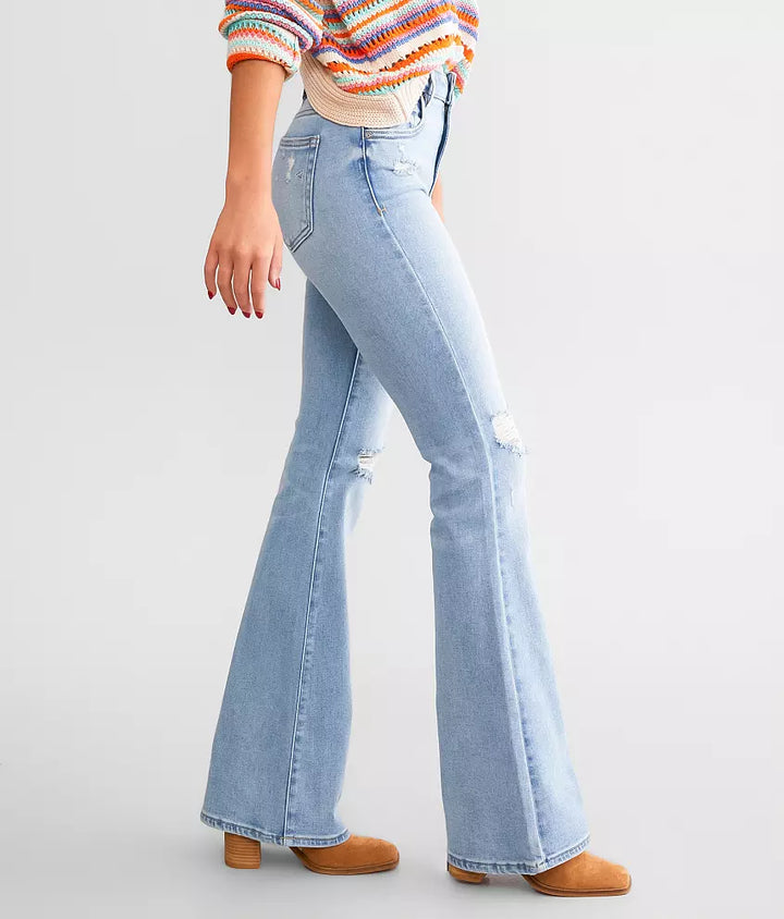 Hidden Happi Flare Jeans with Spandex and Cotton