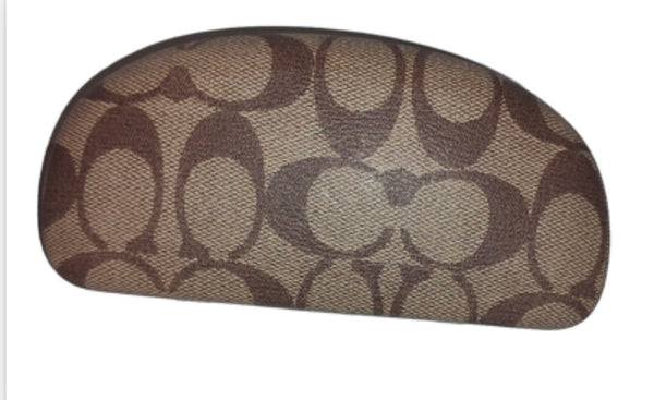 Coach Monogram Hard Glasses Case Leather Details