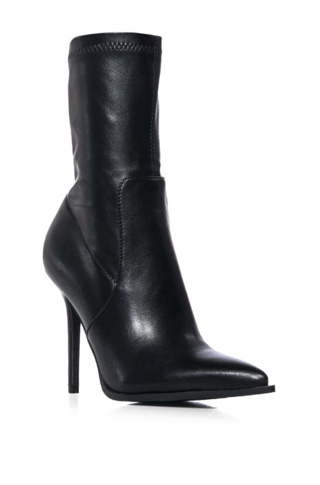 Azalea Wang Katherine Black PU Stiletto Boot