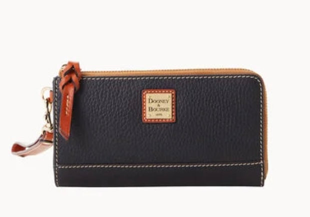 Leather Zip Wristlet Wallet by Dooney & Burke