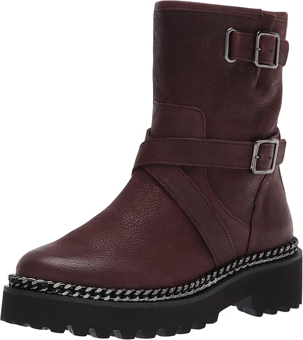 Vince Camuto motorcycle boots with metal chain detail