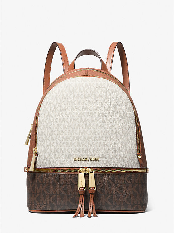 Micheal Kors Rhea Medium Color-Block Logo Backpack