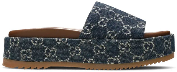 GG Monogram Platform Slide Sandal ‘Allover GG Denim’