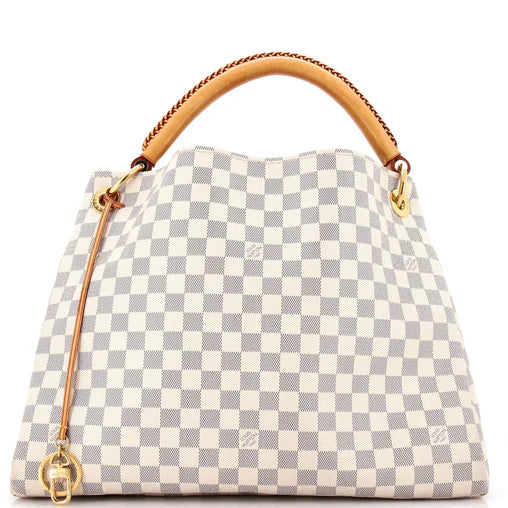 LV Artsy MM Shoulder Bag-White Damier