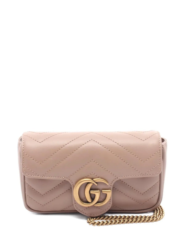 G Quilted Chain Mini Bag-Dusty Pink