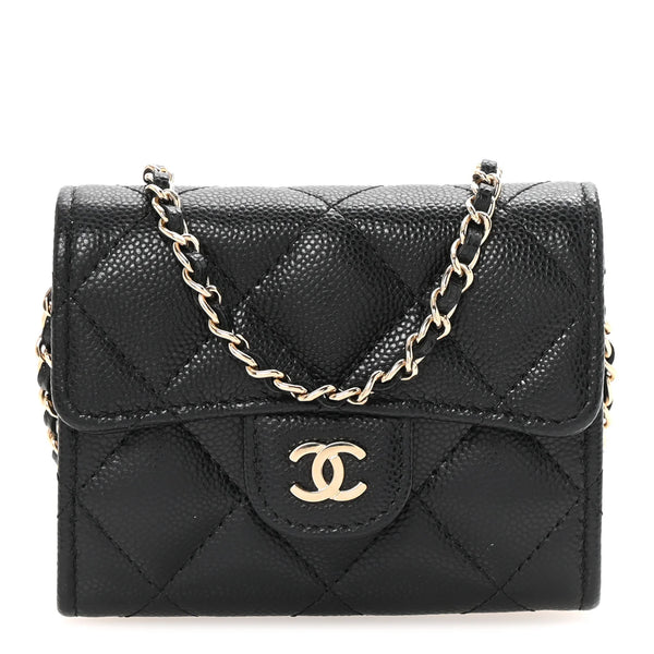 CC Quilted Mini Wallet on Chain