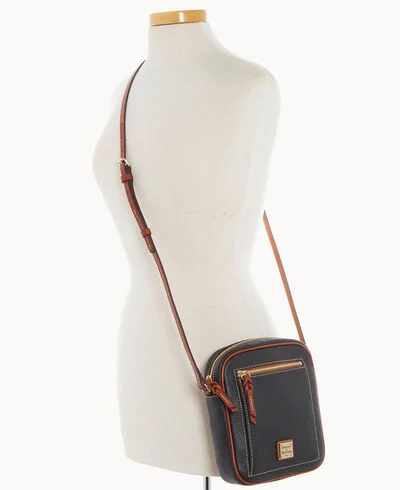 Pebble Grain Camera Crossbody Bag in leather