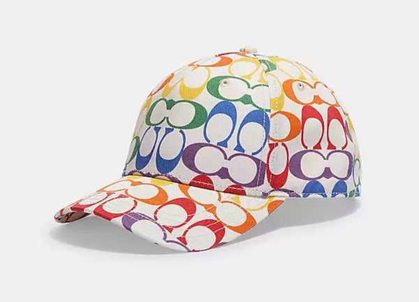 Coach Rainbow Signature Baseball Hat for Women