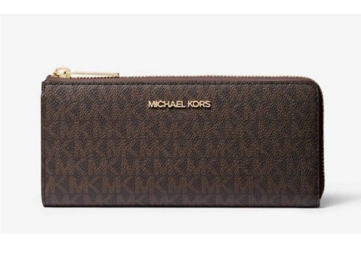 Michael Kors Logo Wallet Brown Leather